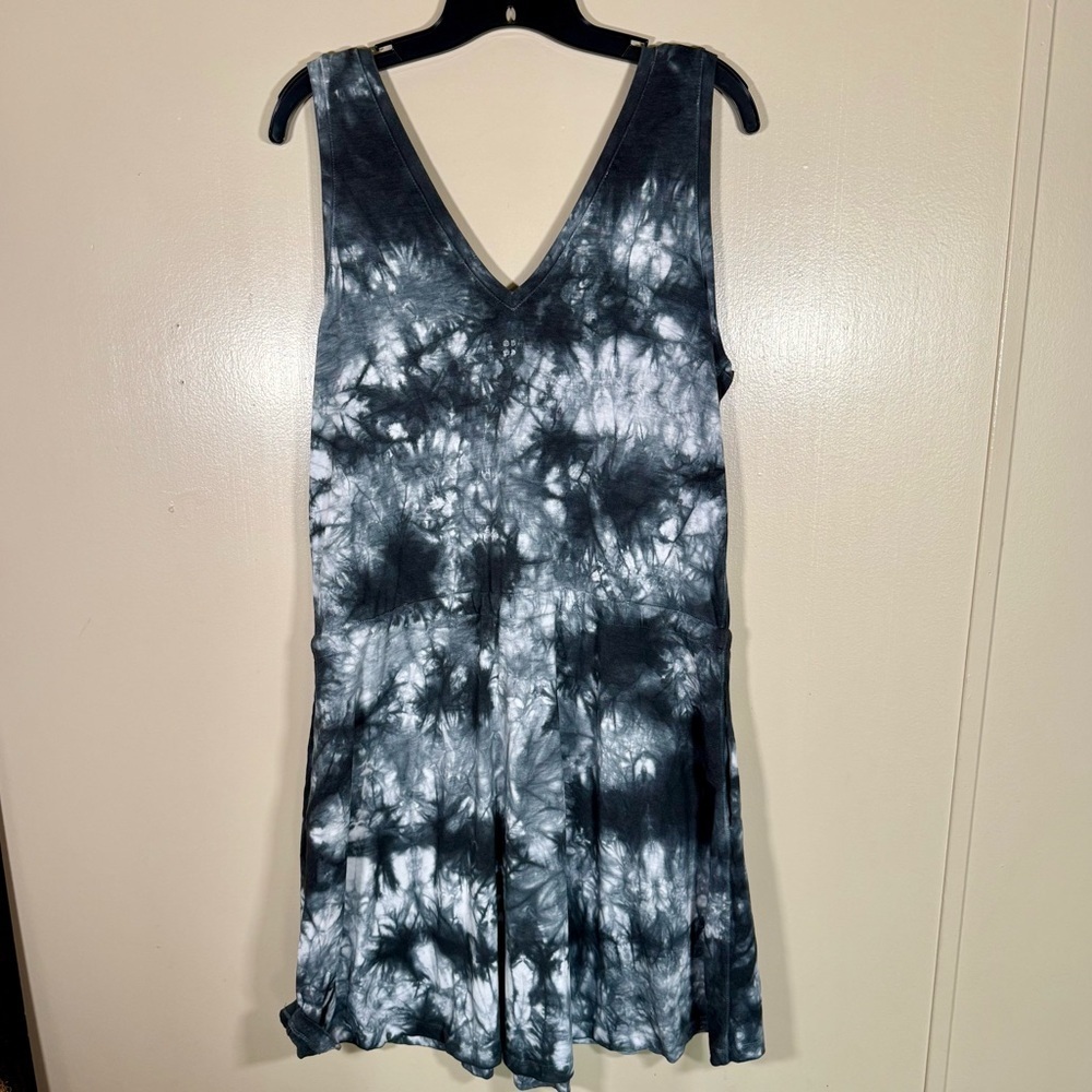 Sweaty Betty Take It Easy Black Tie-Dye Draw-String Waist Dress Size Small - Picture 4 of 8